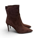 Stivaletto tessuto scamosciato moro tacco 9 Chiconic 