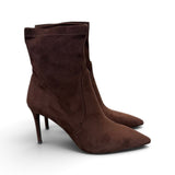 Stivaletto tessuto scamosciato moro tacco 9 Chiconic 