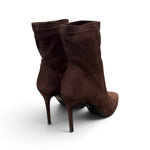 Stivaletto tessuto scamosciato moro tacco 9 Chiconic 