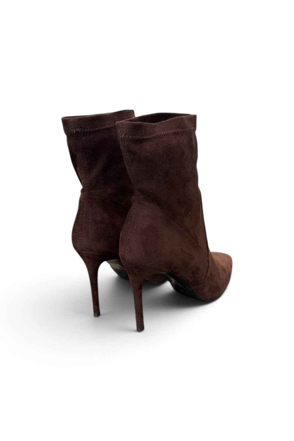 Stivaletto tessuto scamosciato moro tacco 9 Chiconic 