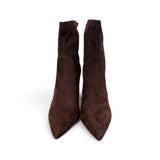 Stivaletto tessuto scamosciato moro tacco 9 Chiconic 