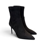 Stivaletto tessuto scamosciato nero tacco 9 Chiconic 