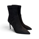 Stivaletto tessuto scamosciato nero tacco 9 Chiconic 