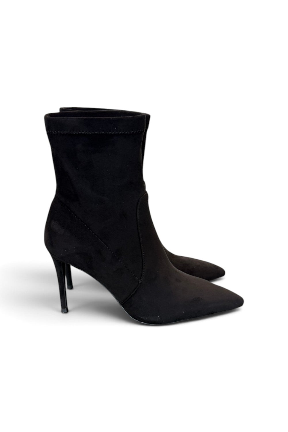 Stivaletto tessuto scamosciato nero tacco 9 Chiconic 