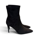 Stivaletto tessuto scamosciato nero tacco 9 Chiconic 