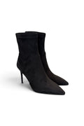 Stivaletto tessuto scamosciato nero tacco 9 Chiconic