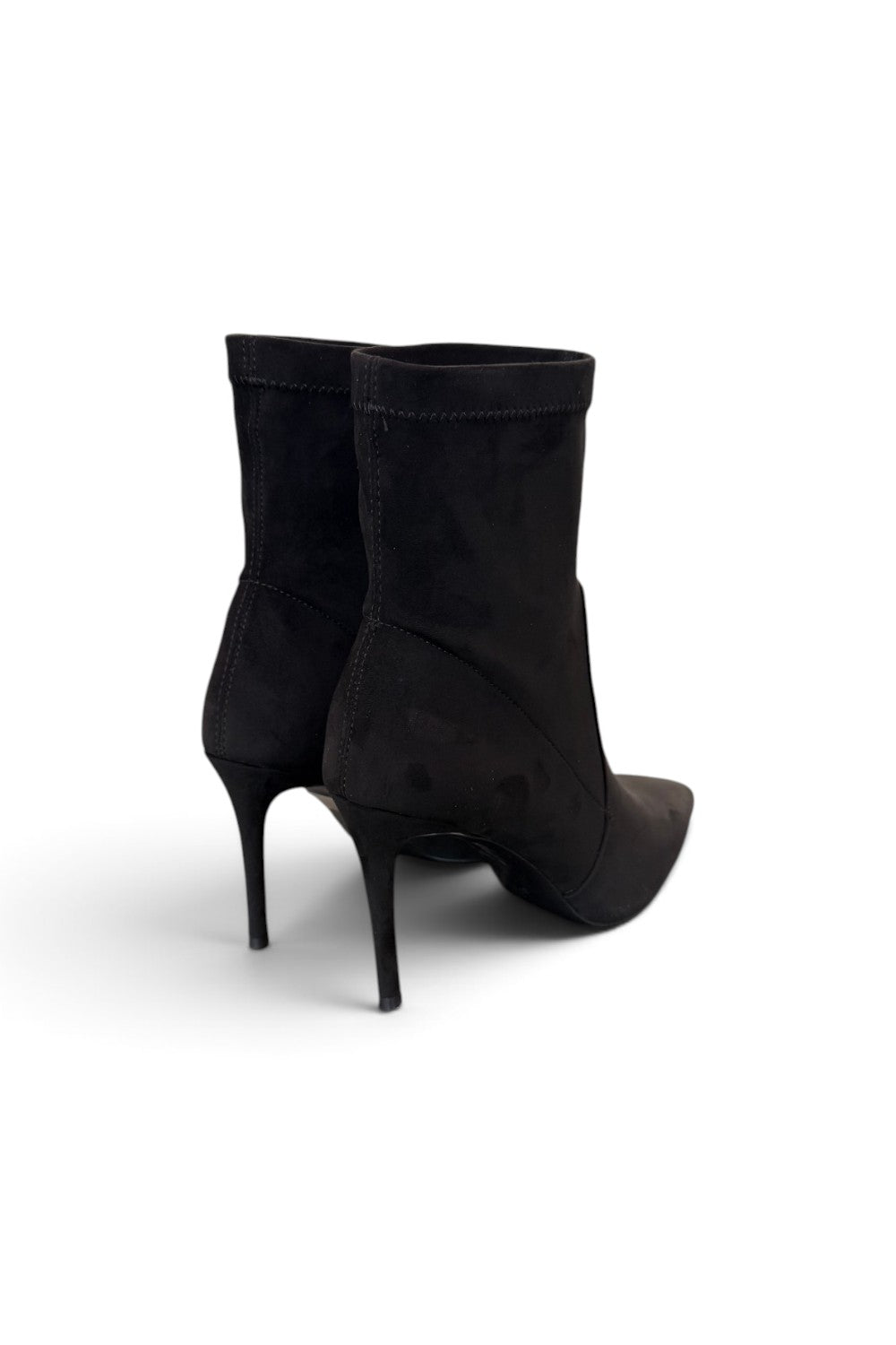 Stivaletto tessuto scamosciato nero tacco 9 Chiconic 