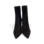 Stivaletto tessuto scamosciato nero tacco 9 Chiconic 