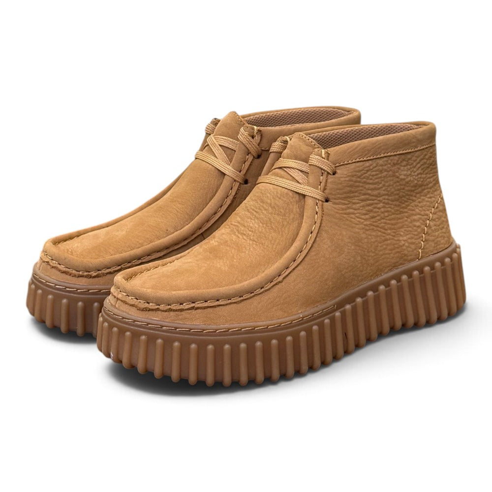 Polacco donna Clarks Torhill Lace Hi nabuk moss beige 