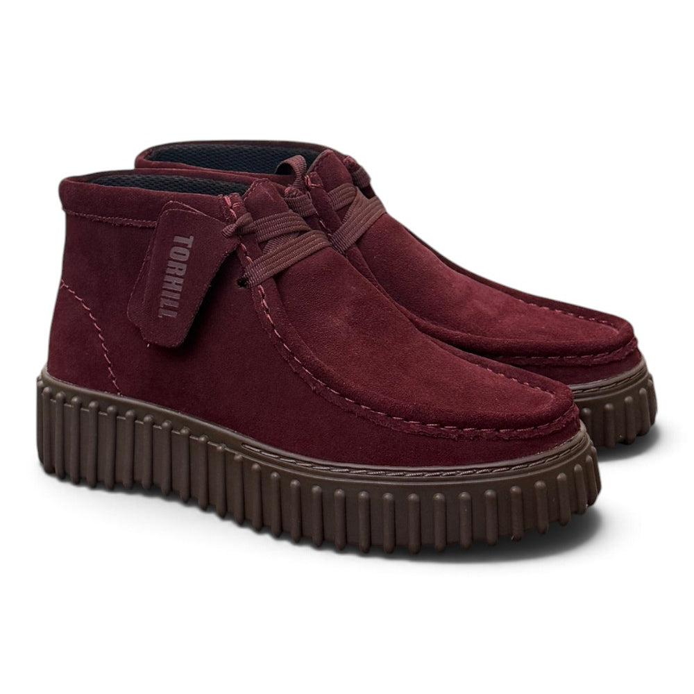 Polacco donna Clarks Torhill Lace Hi suede bordeaux 