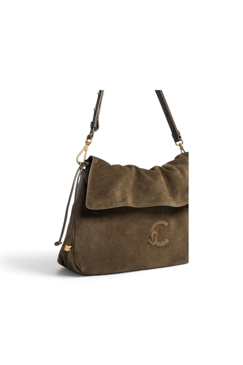 Borsa donna Coccinelle Lidia suede fango patta 