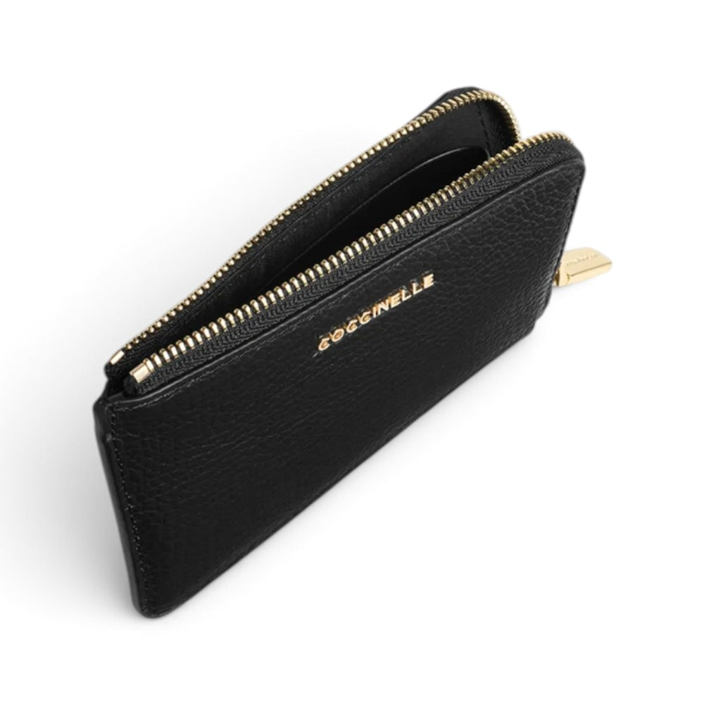 P.foglio mini zip Coccinelle nero 