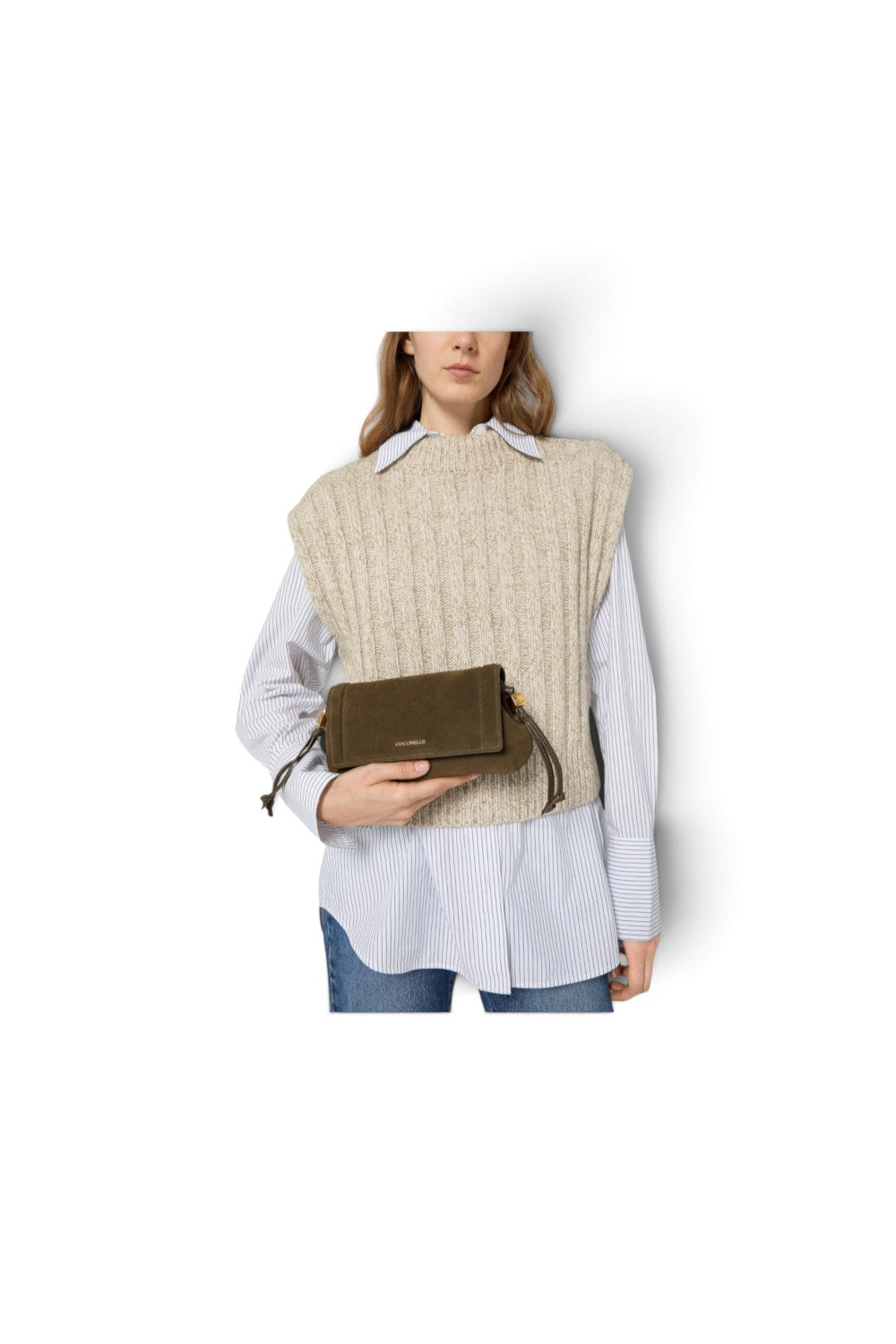 Borsa donna Coccinelle  Thess suede fango 