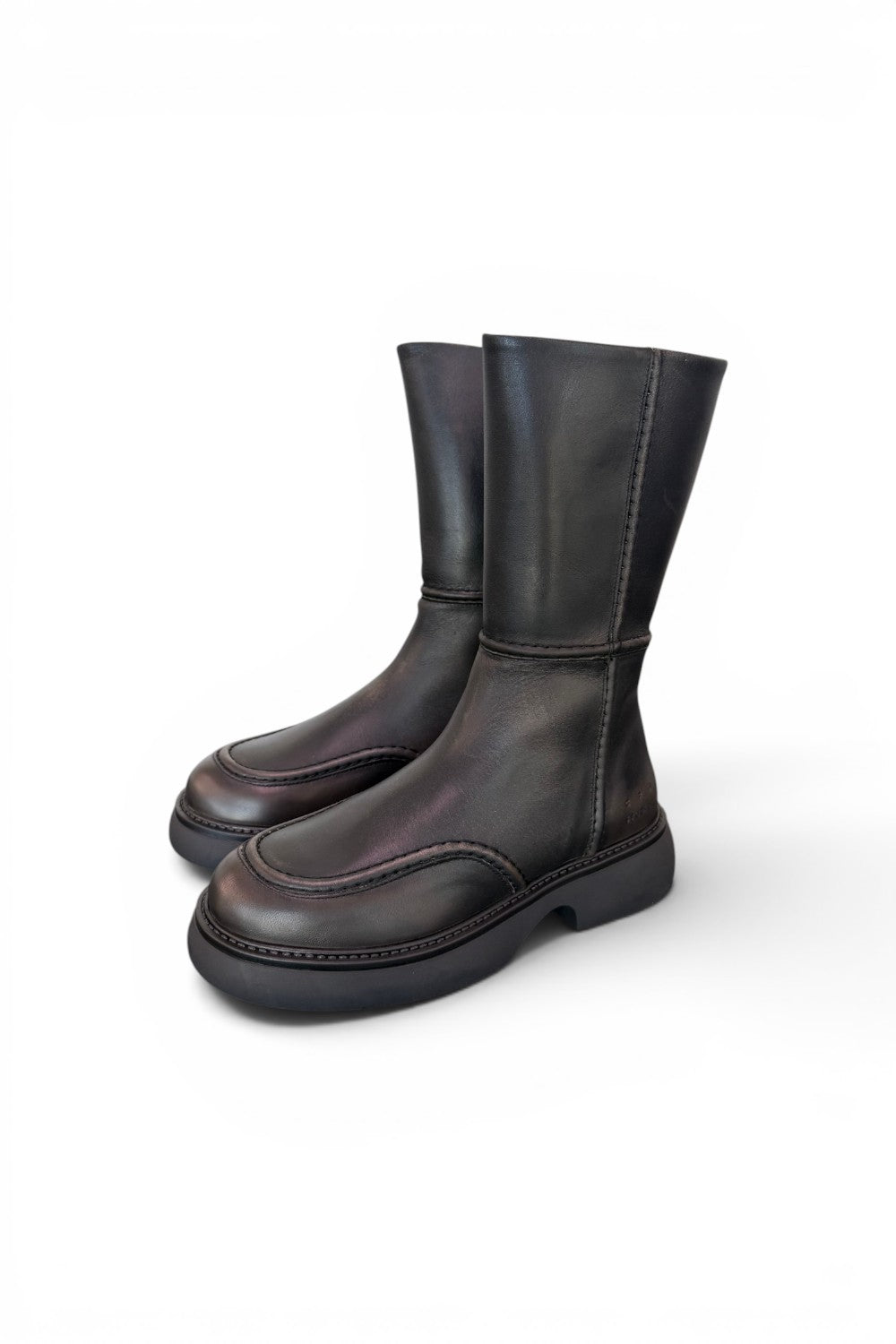 Stivale donna 3/4 Copenaghen studios pelle nera<BR/> 