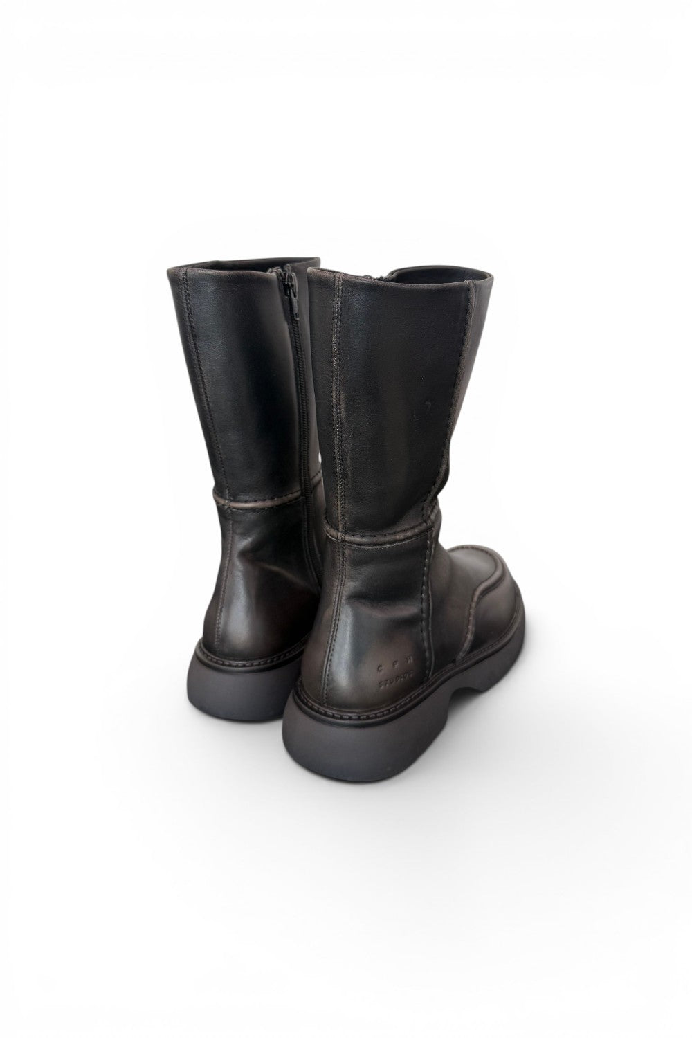 Stivale donna 3/4 Copenaghen studios pelle nera<BR/> 