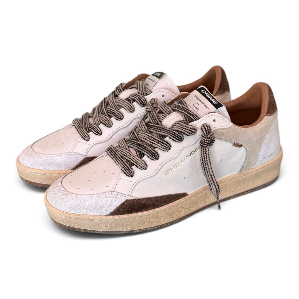 Sneaker uomo Crime London Chelsea cool white brown 