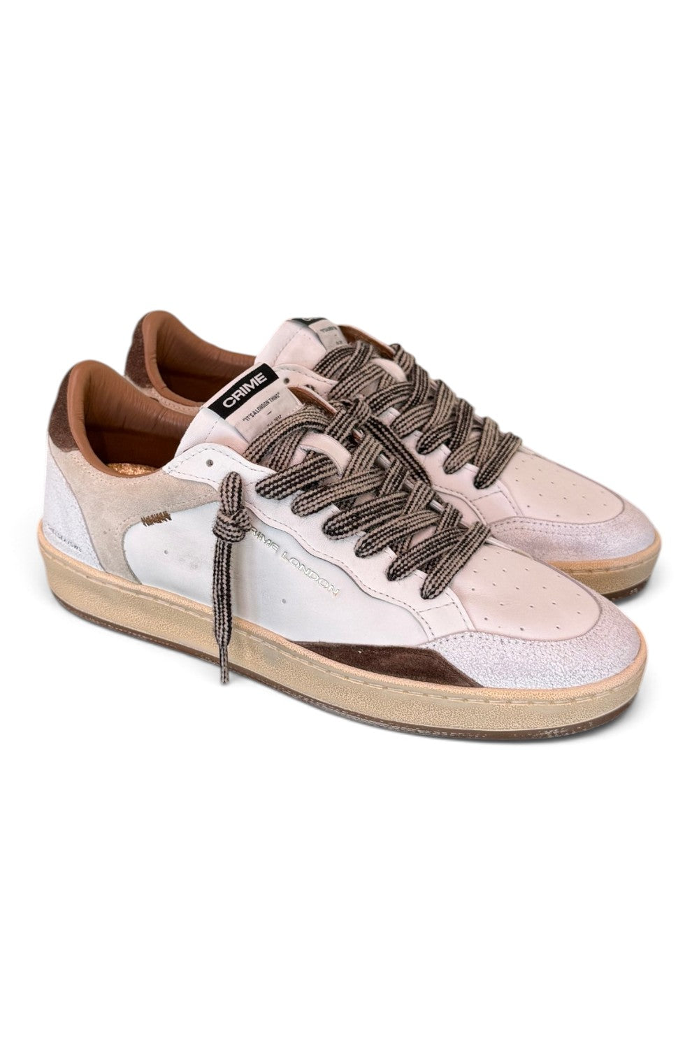 Sneaker uomo Crime London Chelsea cool white brown 