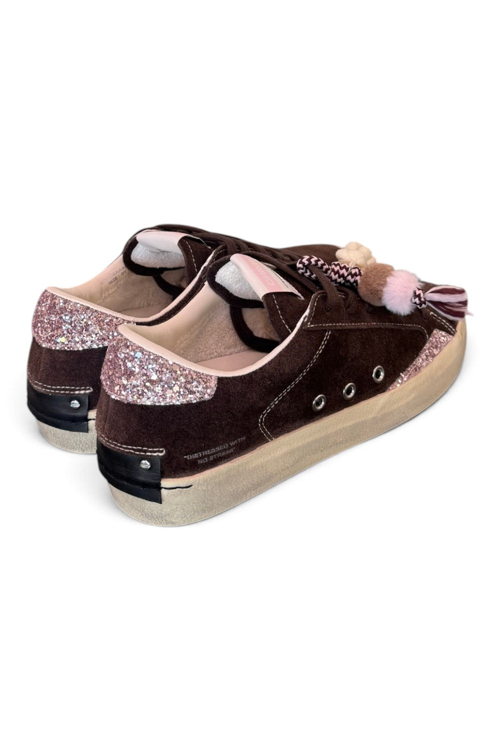 Sneaker donna Crime London testa di moro suede 