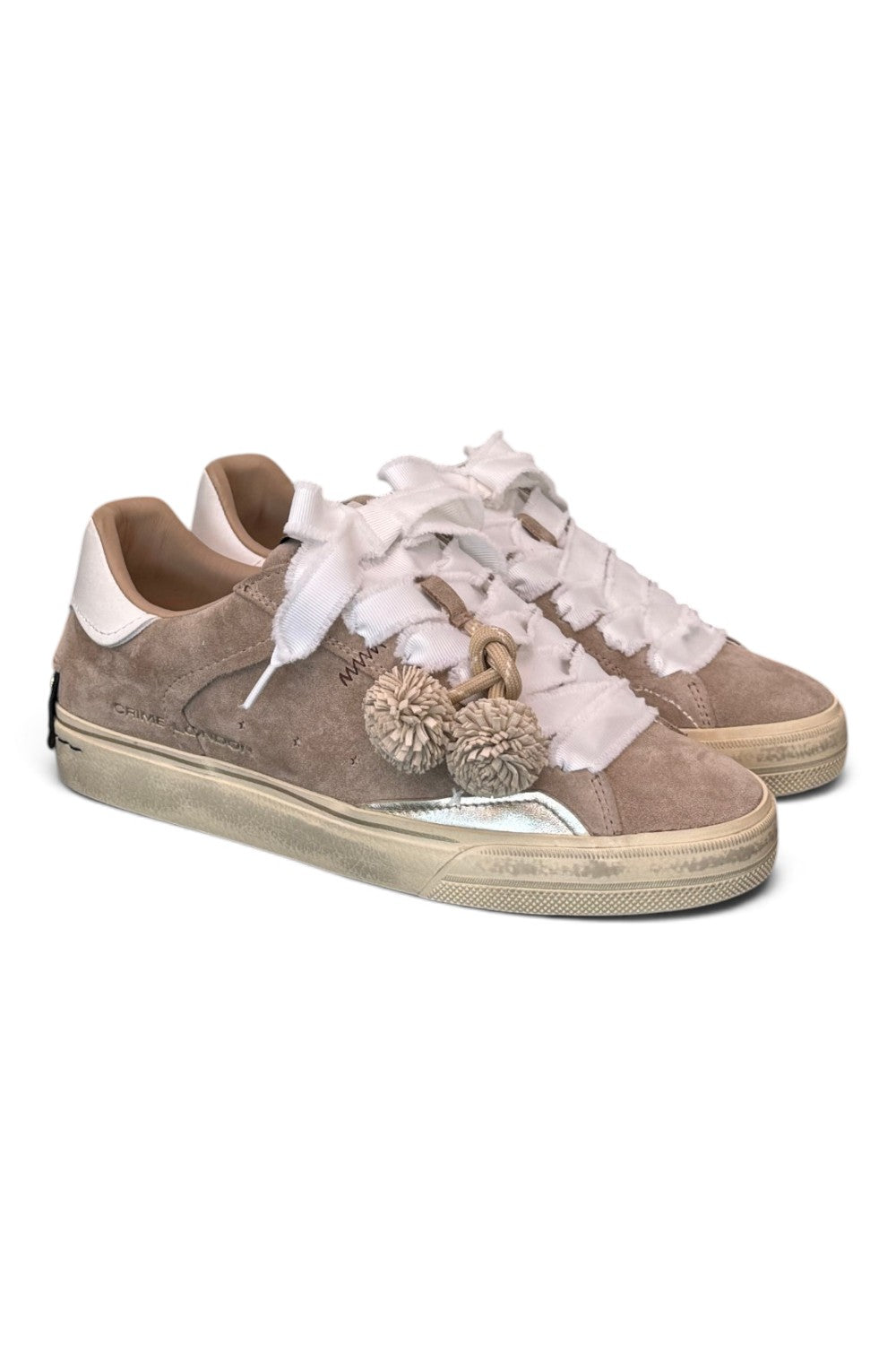 Sneaker donna Crime London Deconstructed suede beige 