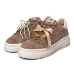 Sneaker donna Crime London suede beige zeppa 
