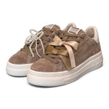Sneaker donna Crime London suede beige zeppa 