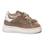 Sneaker donna Crime London suede beige zeppa 