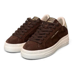 Sneaker donna Crime London suede testa di moro zeppa 