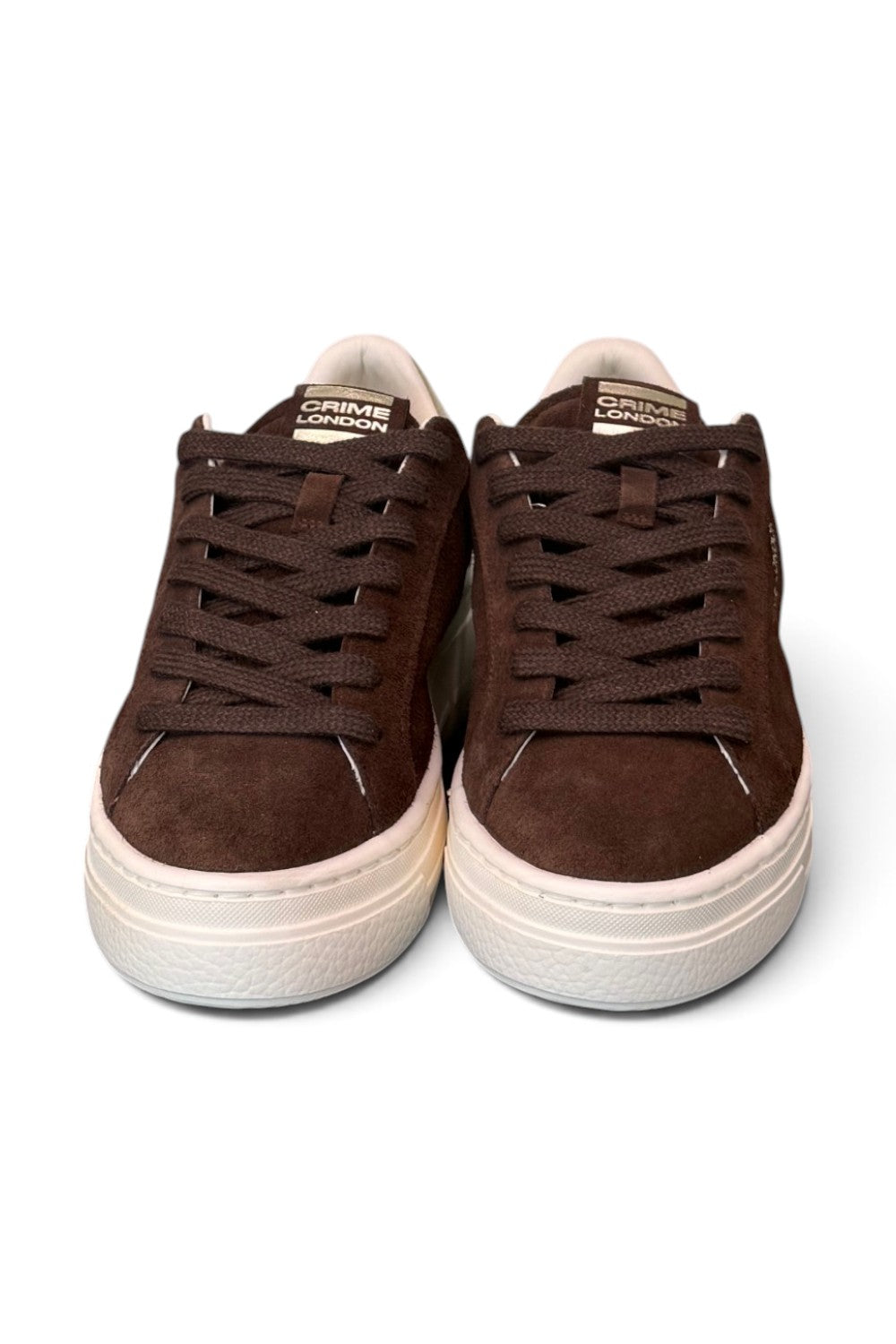 Sneaker donna Crime London suede testa di moro zeppa 