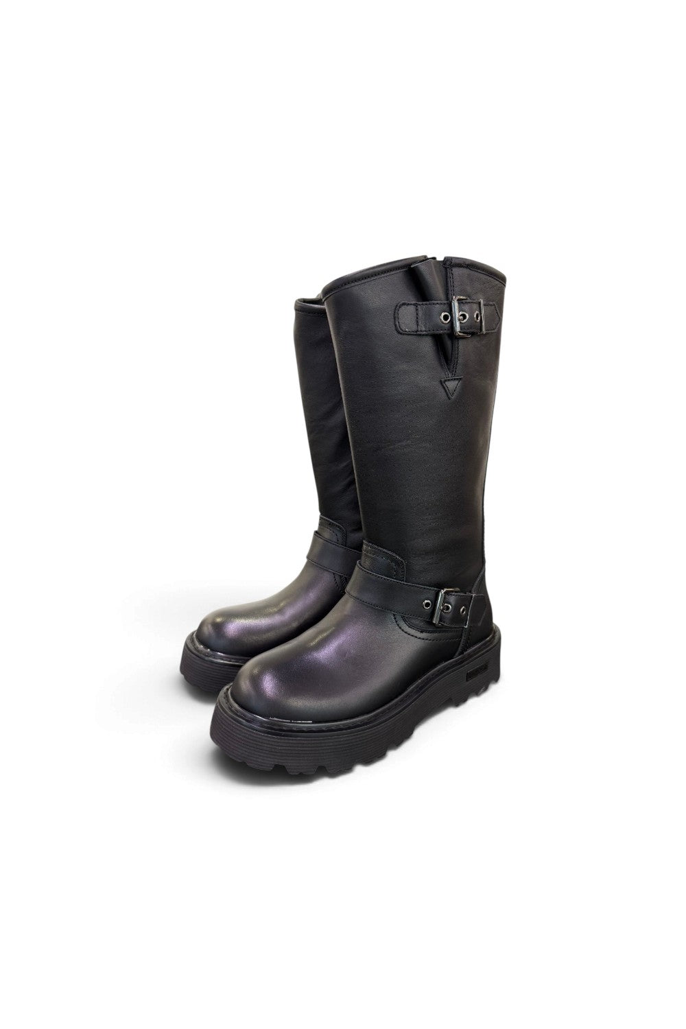 Biker fibbie slash Cult pelle nera <BR/> 