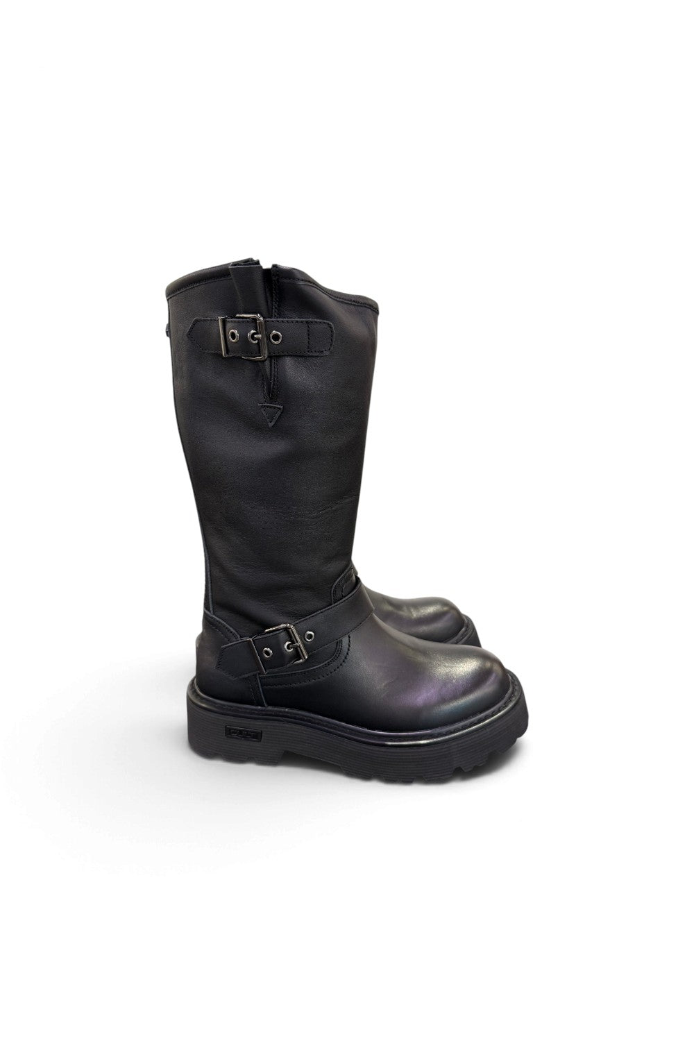 Biker fibbie slash Cult pelle nera <BR/> 