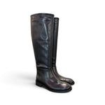 Stivale cavallerizzo tubo in pelle nera Elisa Lanci<BR/> 