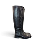 Stivale cavallerizzo tubo in pelle nera Elisa Lanci<BR/> 