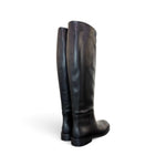 Stivale cavallerizzo tubo in pelle nera Elisa Lanci<BR/> 