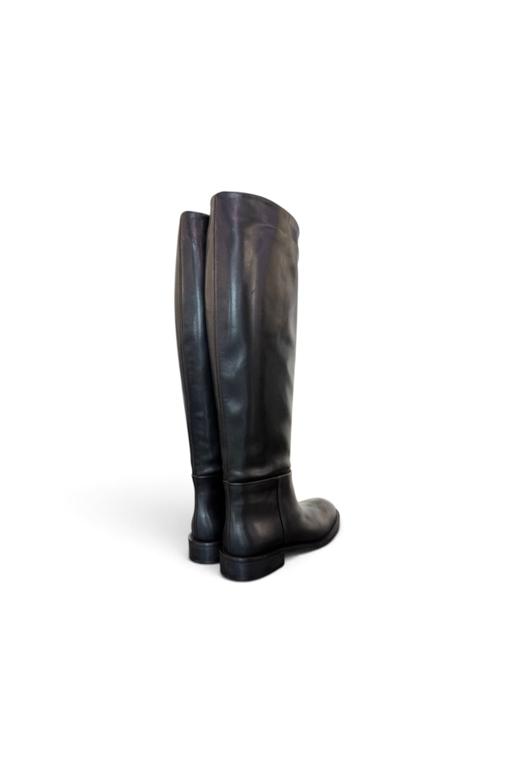Stivale cavallerizzo tubo in pelle nera Elisa Lanci<BR/> 
