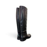 Stivale cavallerizzo tubo in pelle nera Elisa Lanci<BR/> 