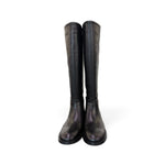 Stivale cavallerizzo tubo in pelle nera Elisa Lanci<BR/> 