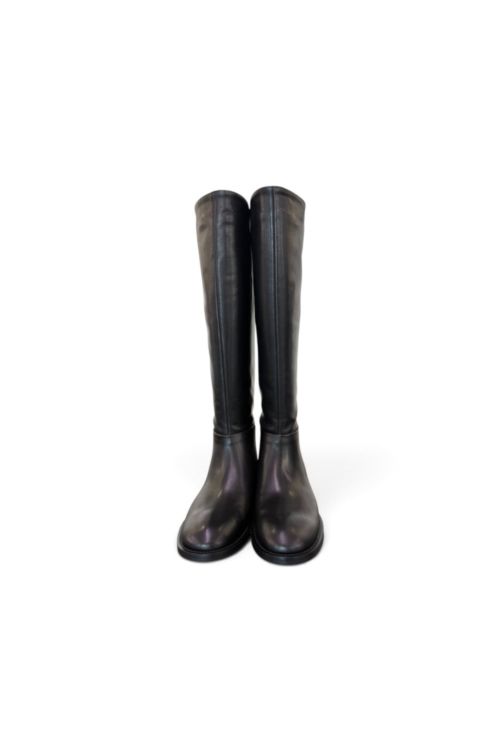 Stivale cavallerizzo tubo in pelle nera Elisa Lanci<BR/> 
