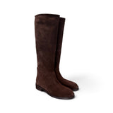 Stivalte cavallerizzo tubo in camoscio pepe Elisa Lanci<BR/> 