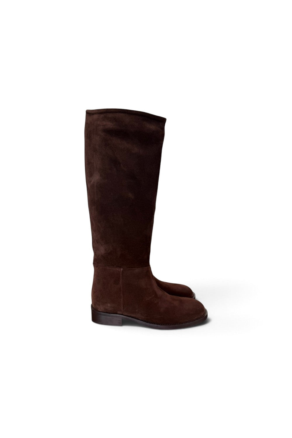 Stivalte cavallerizzo tubo in camoscio pepe Elisa Lanci<BR/> 