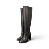 Stivale tubo tc90 pelle nera Elisa Lanci<BR/> 