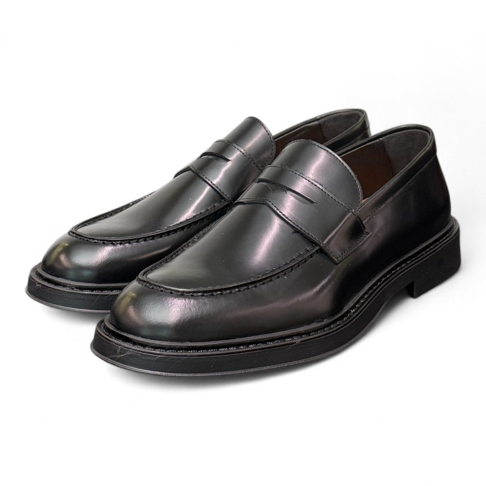 Mocassino spazzolato nero Exton 