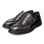 Mocassino spazzolato nero Exton 