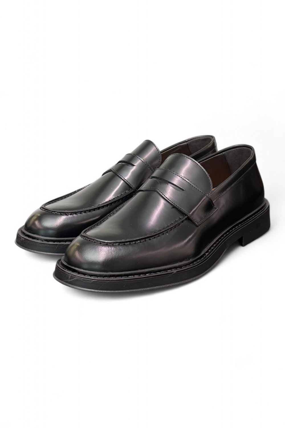 Mocassino spazzolato nero Exton 