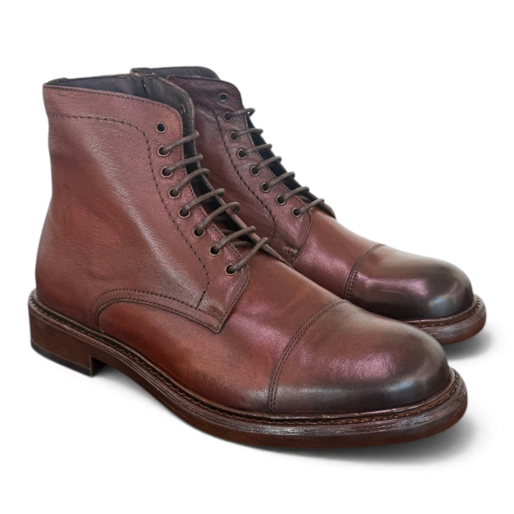 Polacco puntale pelle marrone Exton<BR/> 