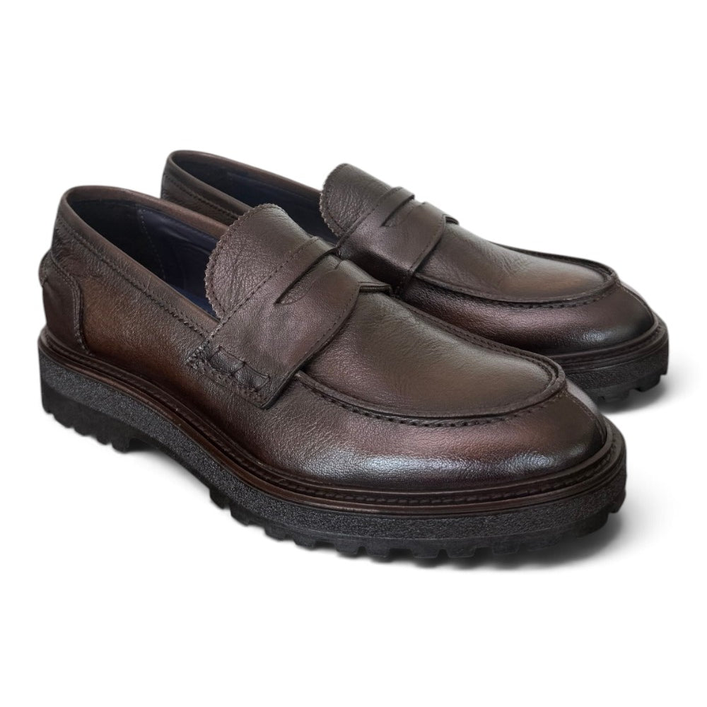 Mocassino pelle testa di moro Fabbrica 0<BR/> 