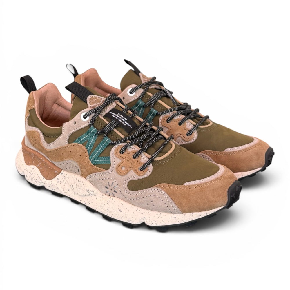 Sneaker uomo Flower Mountain Yamano 1E98 cream brown taupe 