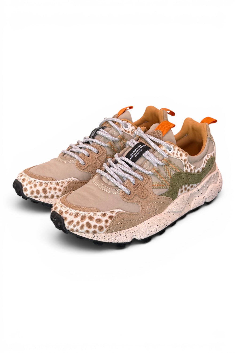Sneaker donna Flower Mountain Yamano 3 2E51 beige cow brown 