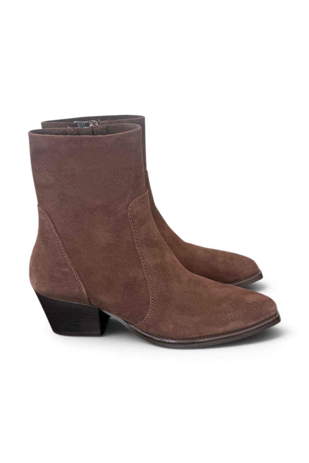 Stivaletto texano suede nocciola T50 Francesco B.<BR/> 