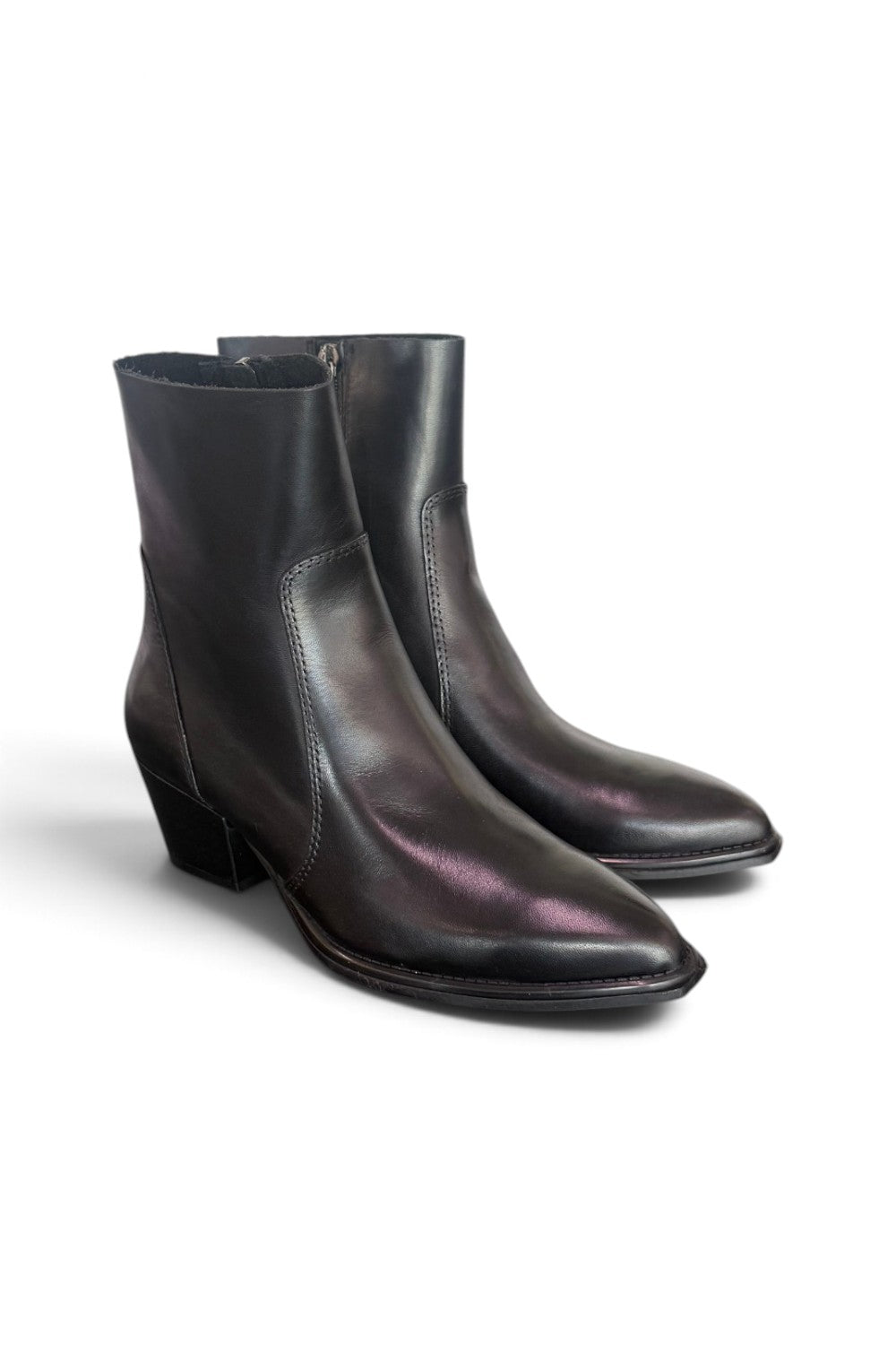 Stivaletto texano pelle nera T50 Francesco B.<BR/> 