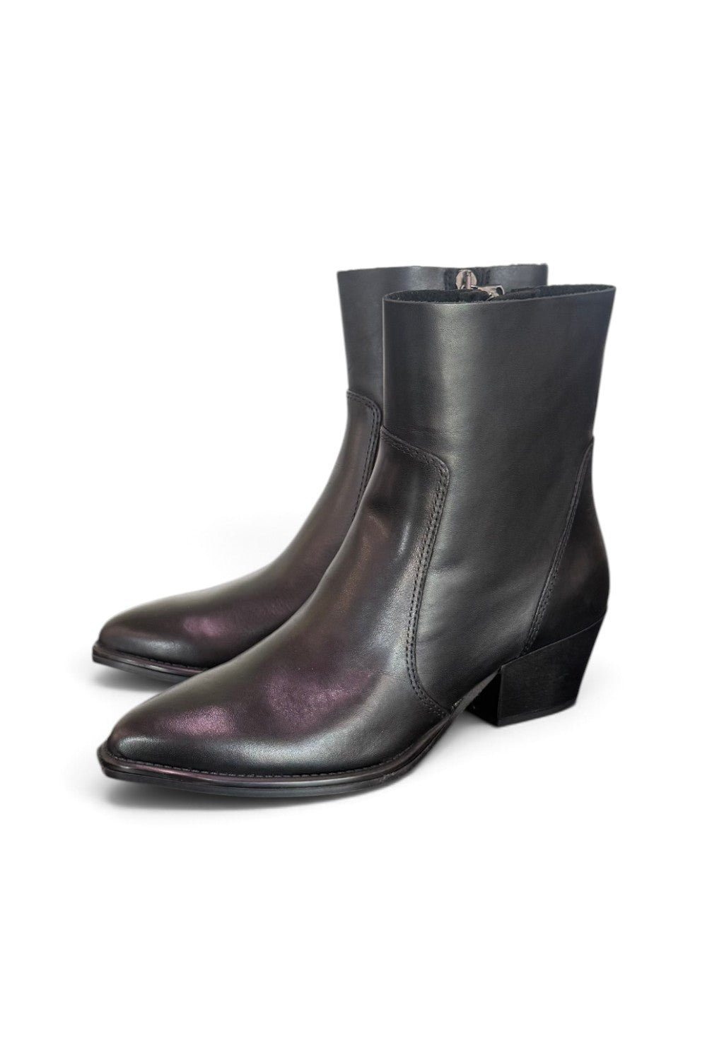 Stivaletto texano pelle nera T50 Francesco B.<BR/> 
